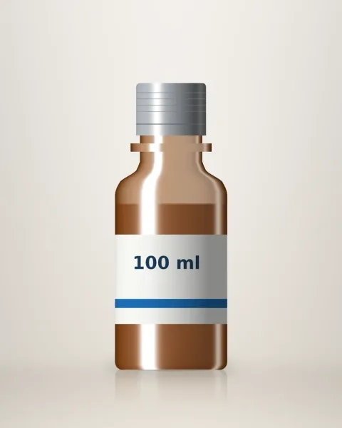 100 ml amber syrup bottle