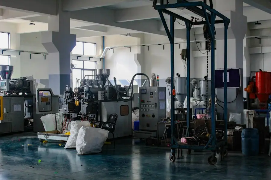 Factory floor with moulding machines